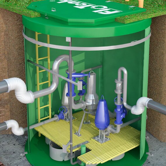 Монтаж канализационной насосной станции